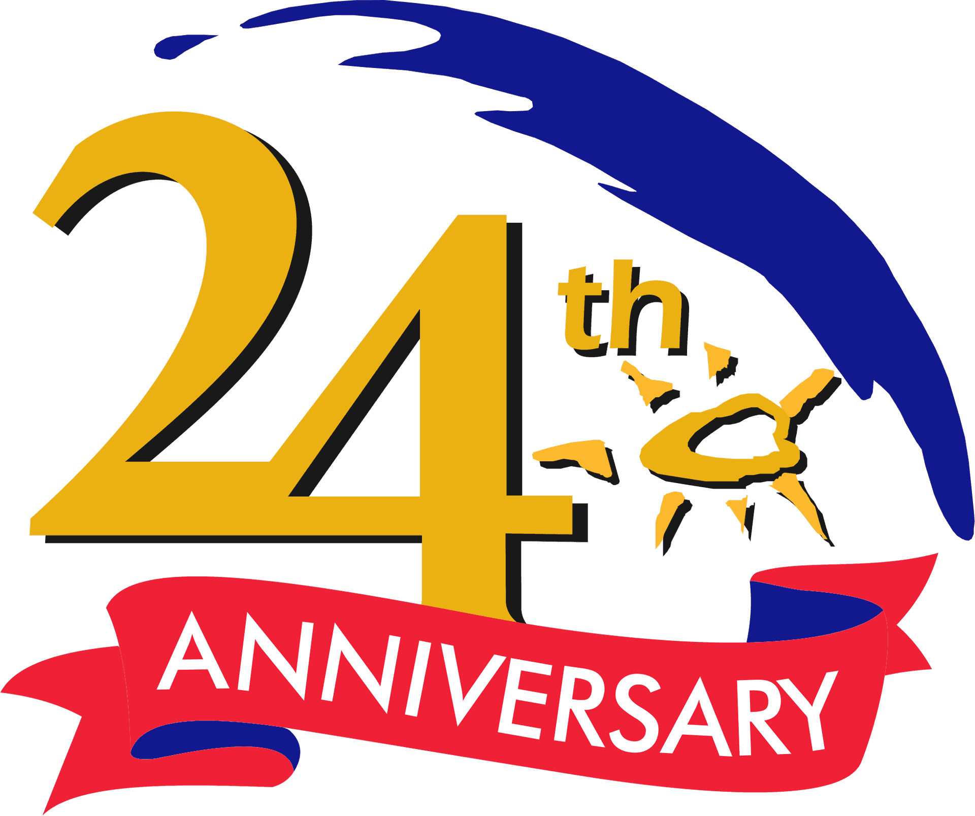 24th Anniversary Celebration Graphic PNG