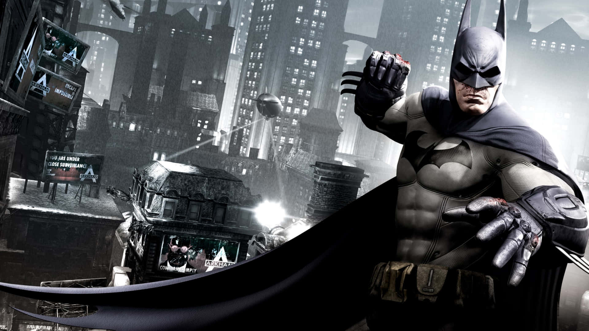 Batman standing in a powerful pose Wallpaper
