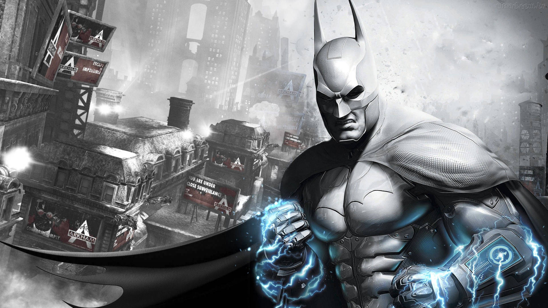 Preparandosiper La Sua Prossima Battaglia, Batman Si Erge In Cima Ad Un Grattacielo Imponente A Una Risoluzione Di 2560x1440. Sfondo