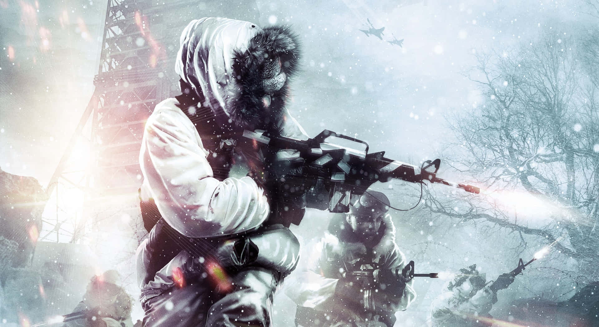 2560 X 1440 Black Ops 2 Winter Gameplay Background