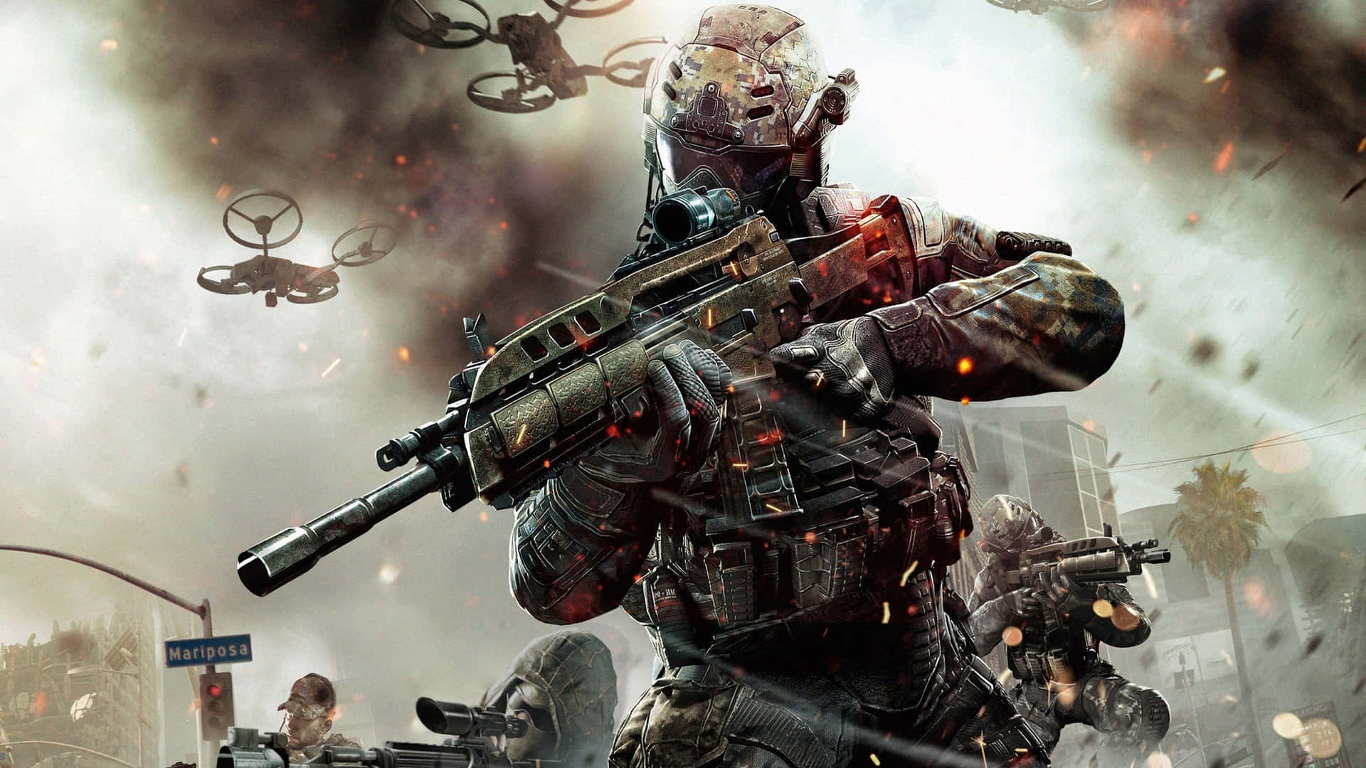 2560 X 1440 Black Ops 2 Armored Player Wallpaper