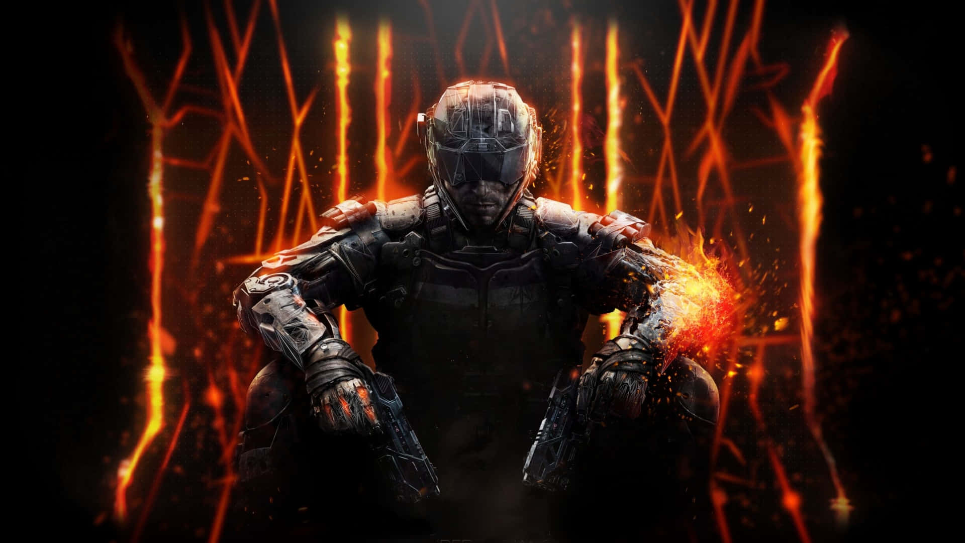 2560 X 1440 Black Ops 2 Burning Armored Player Wallpaper