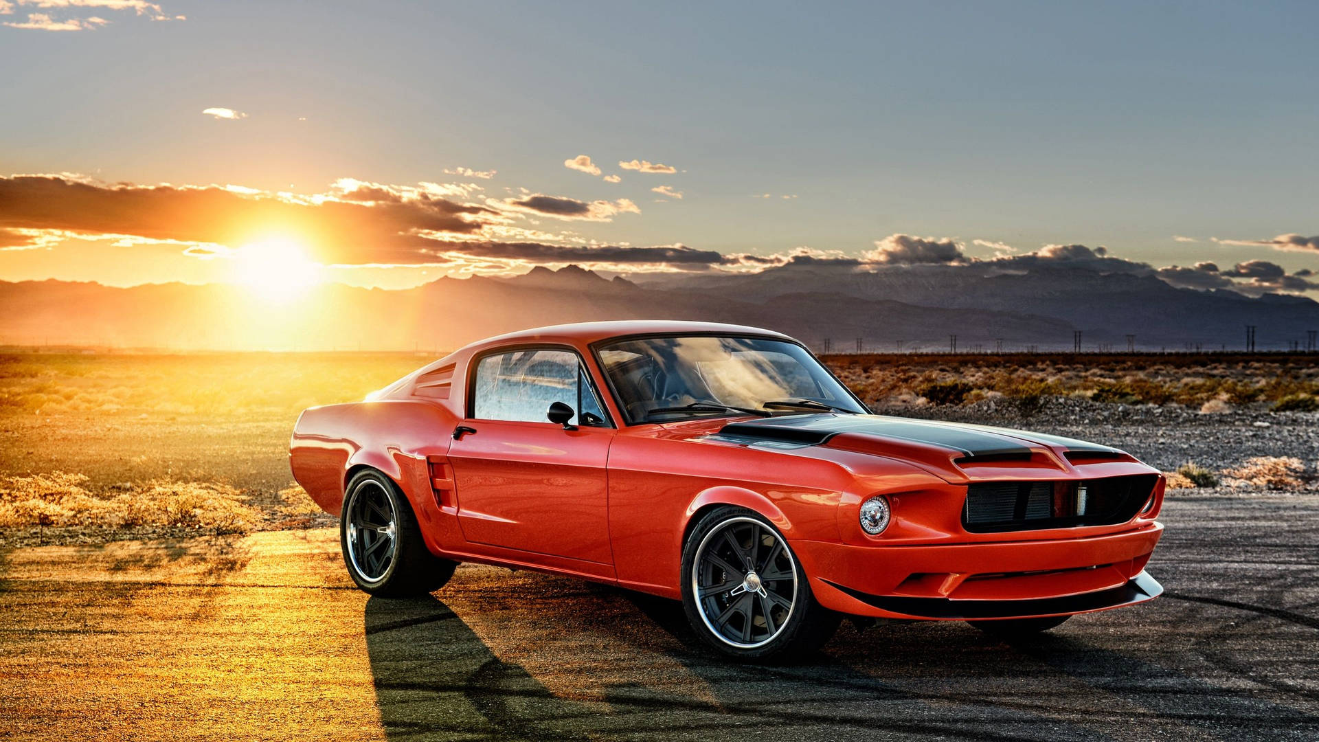 2560 X 1440 Car Red 1968 Ford Mustang Picture