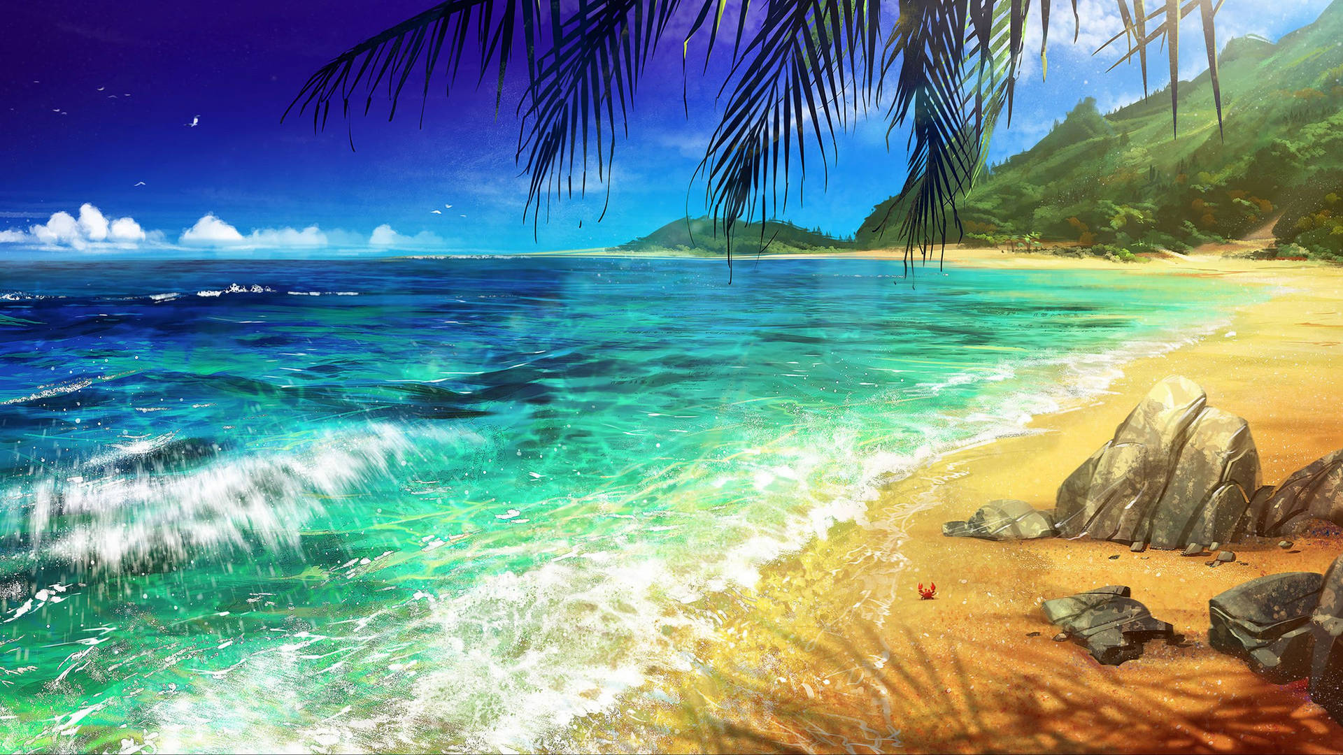 2560 X 1440 High Contrast Seaside Picture Wallpaper