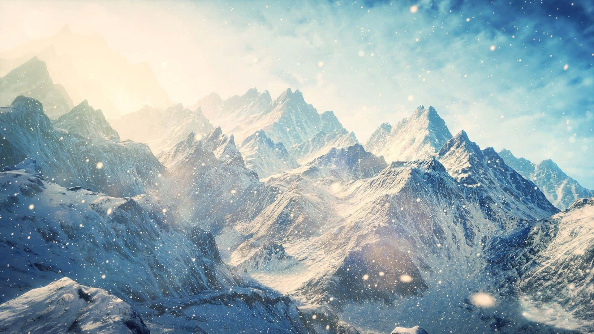 2560 X 1440 Skyrim Icy Winter Mountain Wallpaper