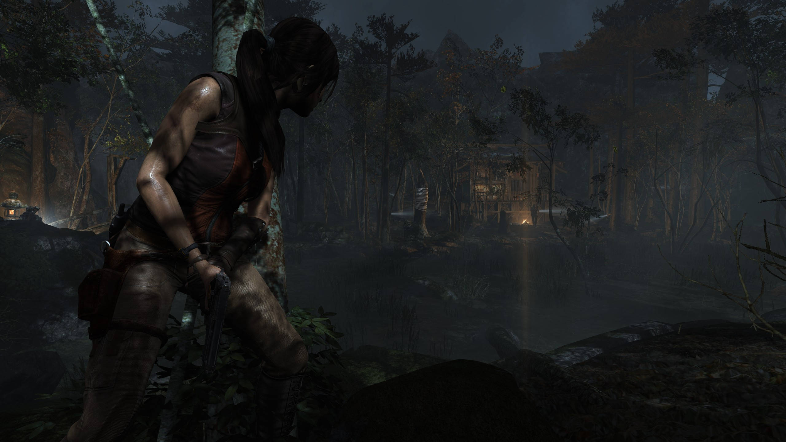 2560 X 1440 Tomb Raider Dark Forest Wallpaper