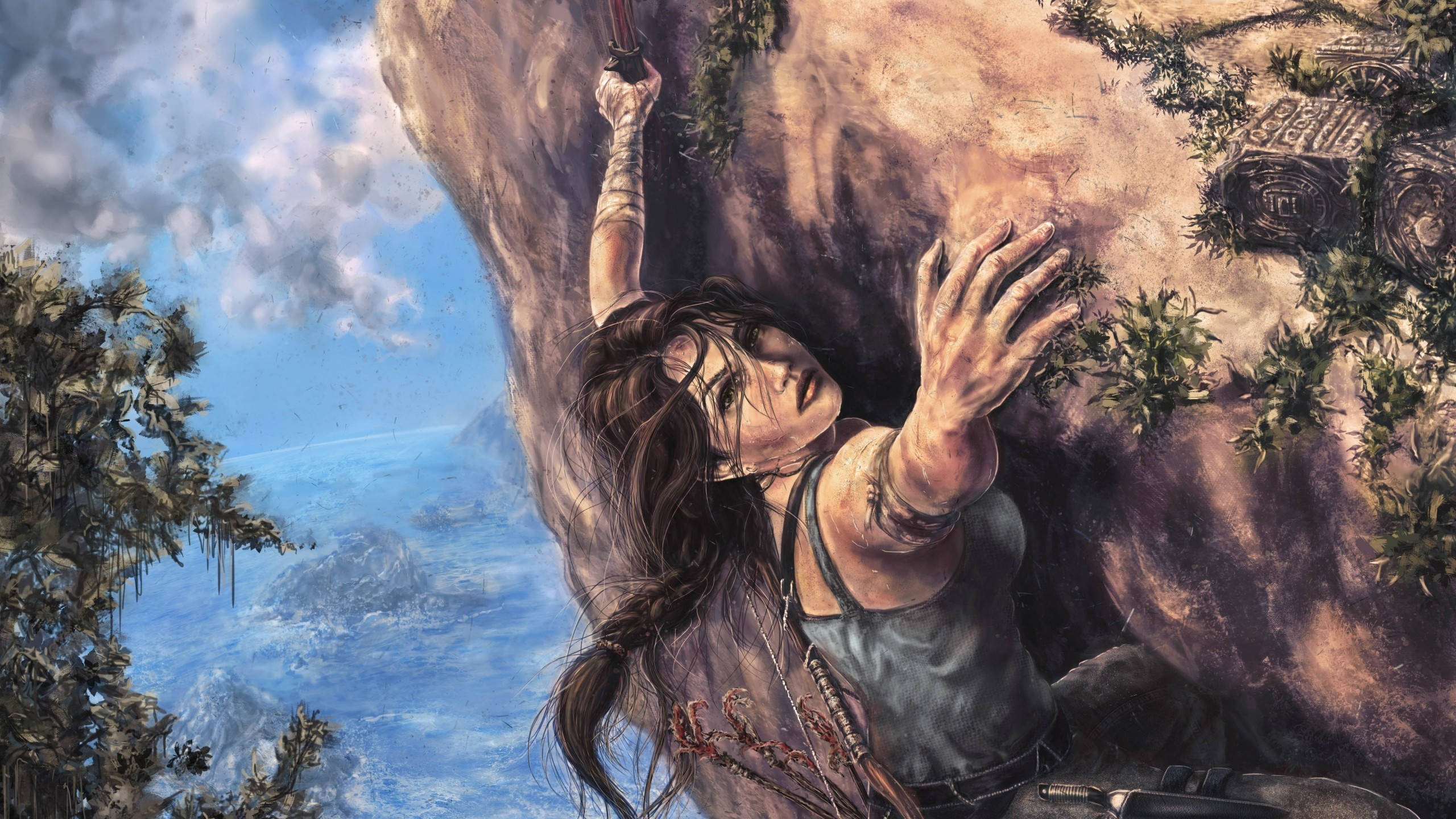 2560 X 1440 Tomb Raider Lara Digital Art Wallpaper