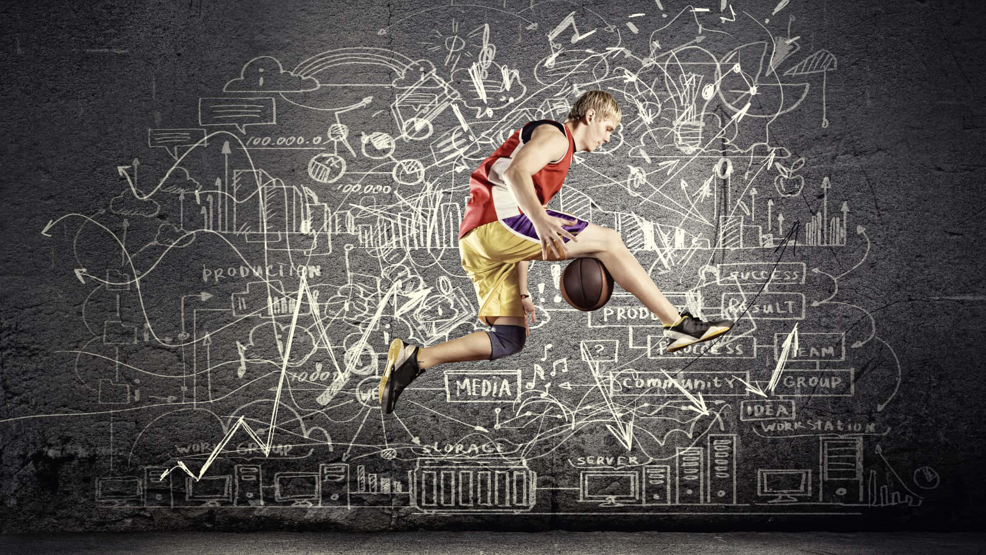 Særlig Dunking Basketball Spil i High Definition Wallpaper