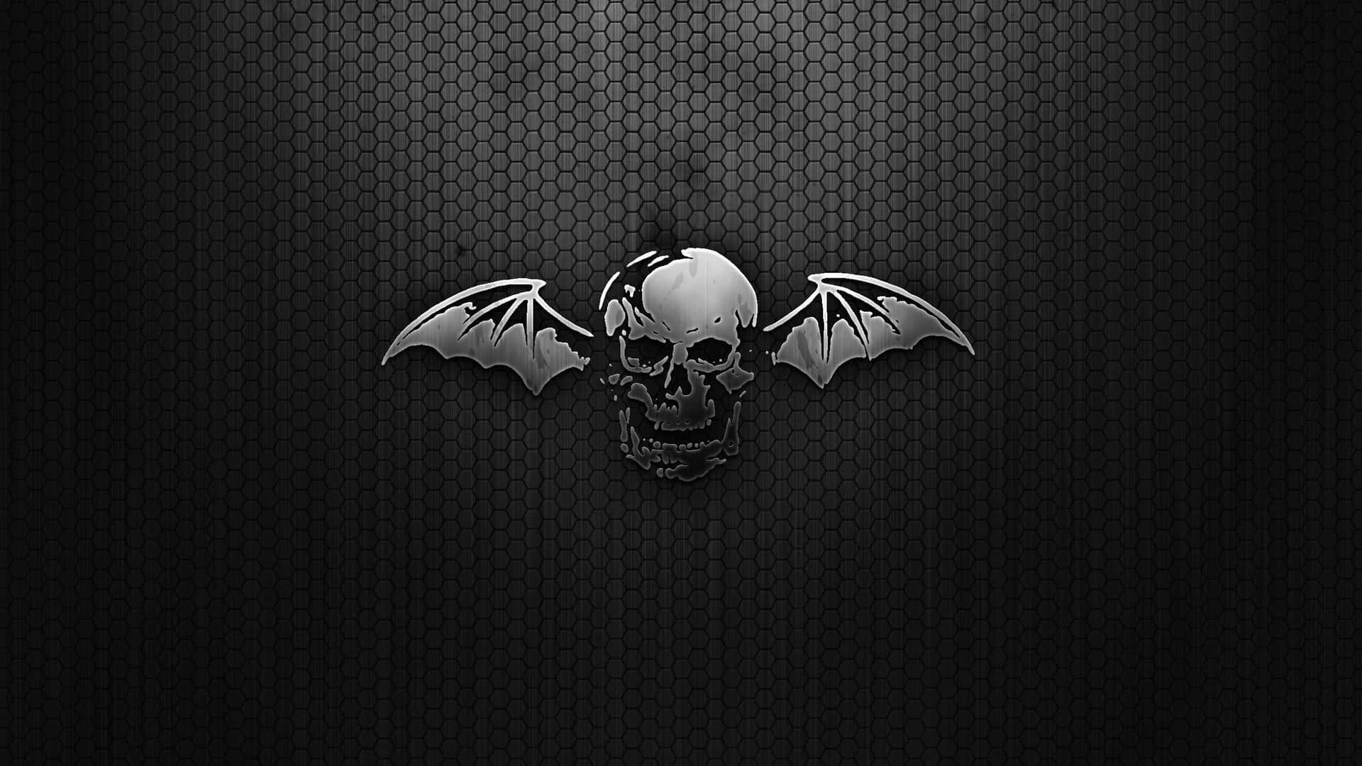 2560x1440 Black Skeleton Head Wings Wallpaper