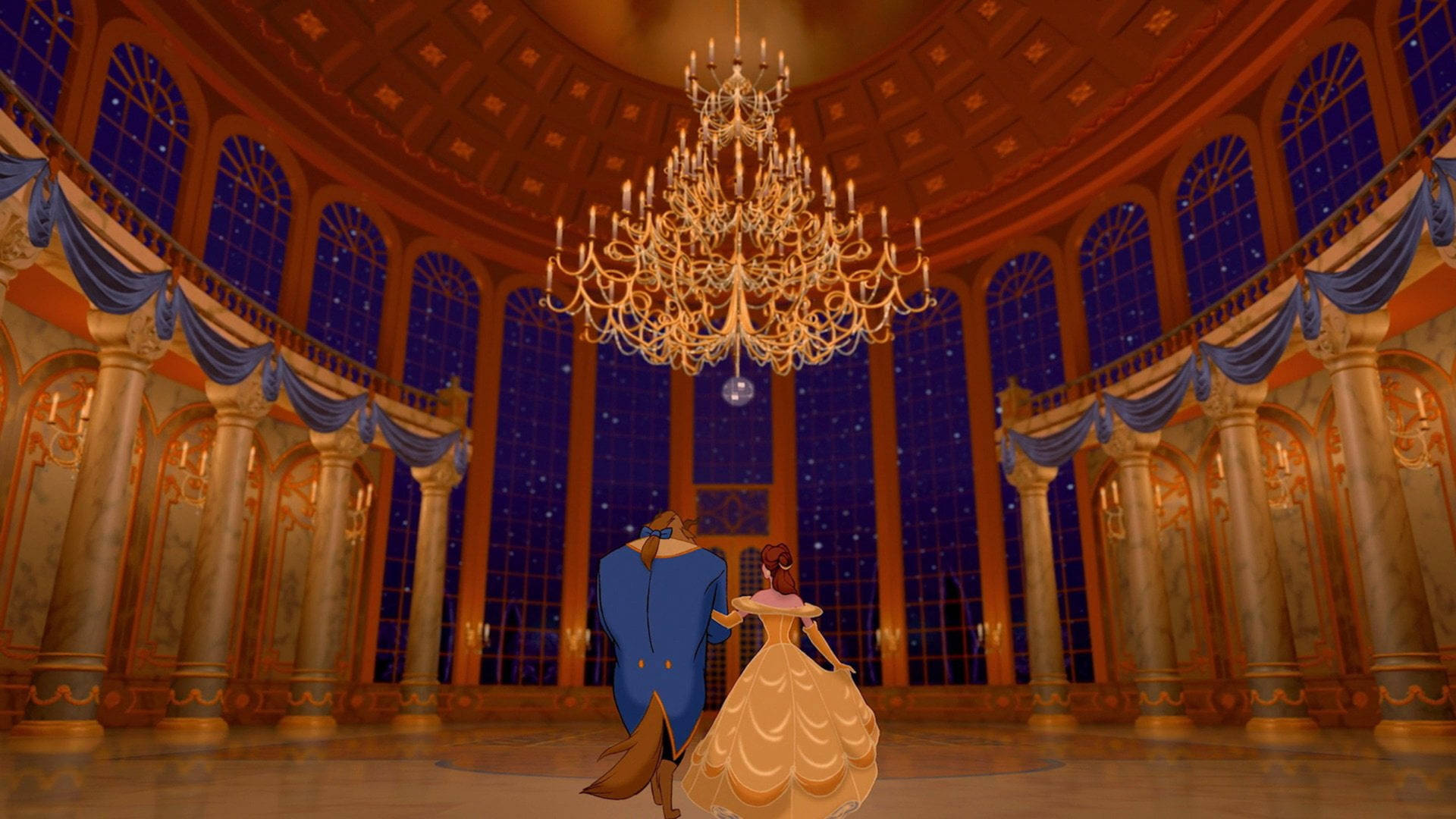 2560x1440 Disney Beauty And The Beast Dance Wallpaper
