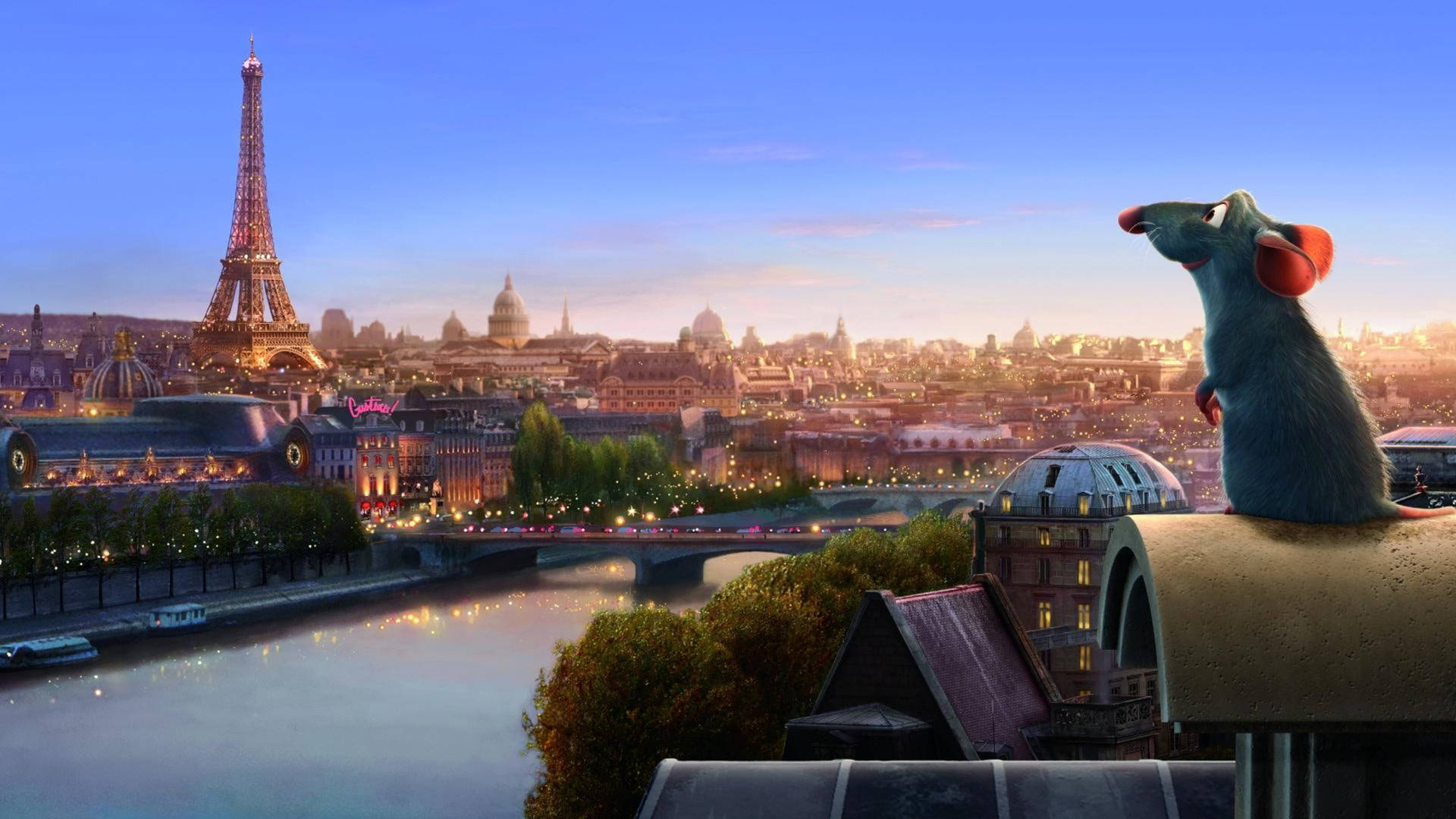 2560x1440 Disney Remy Eiffel Tower Wallpaper