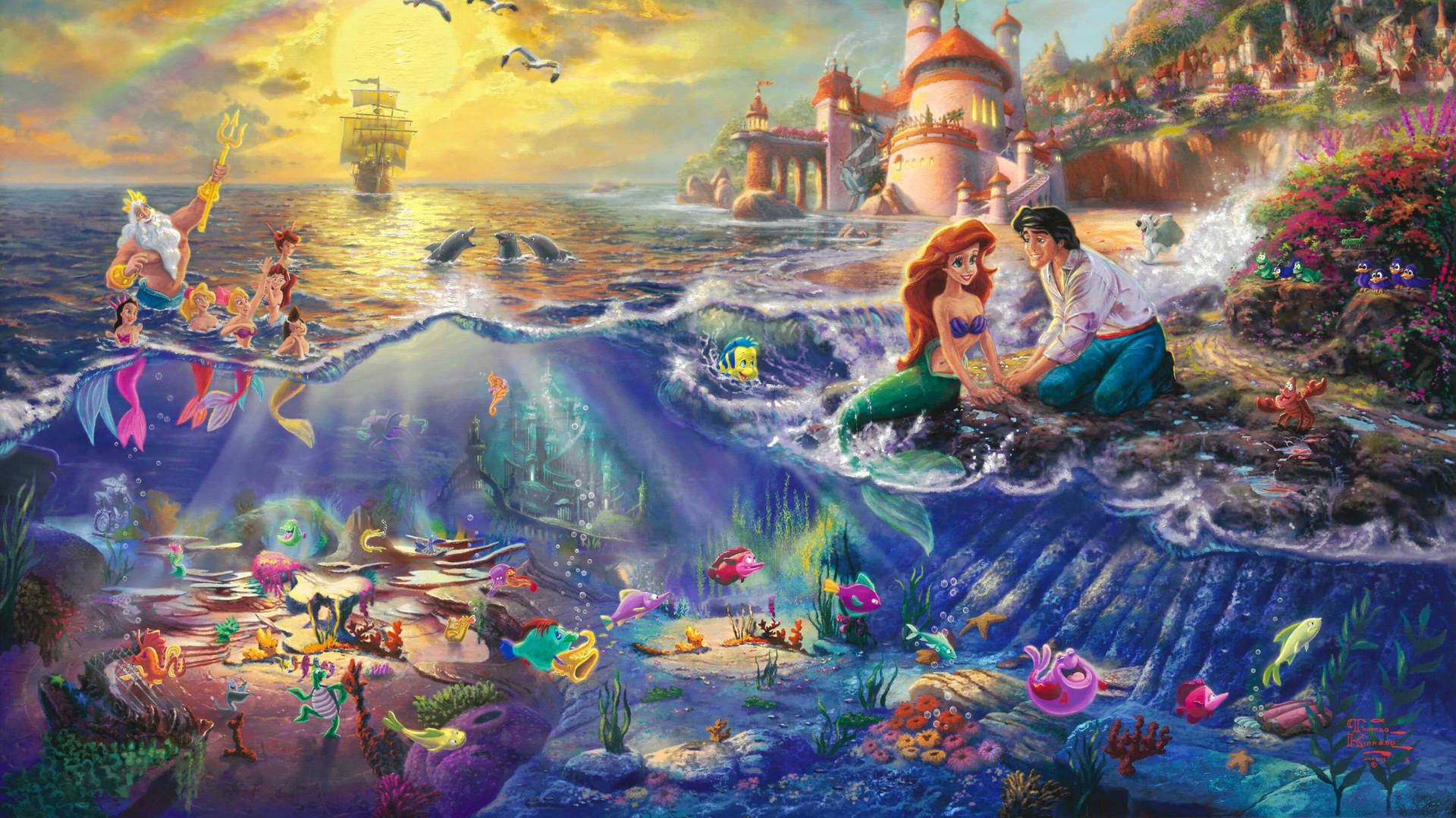 2560x1440la Sirenita De Disney Fondo de pantalla