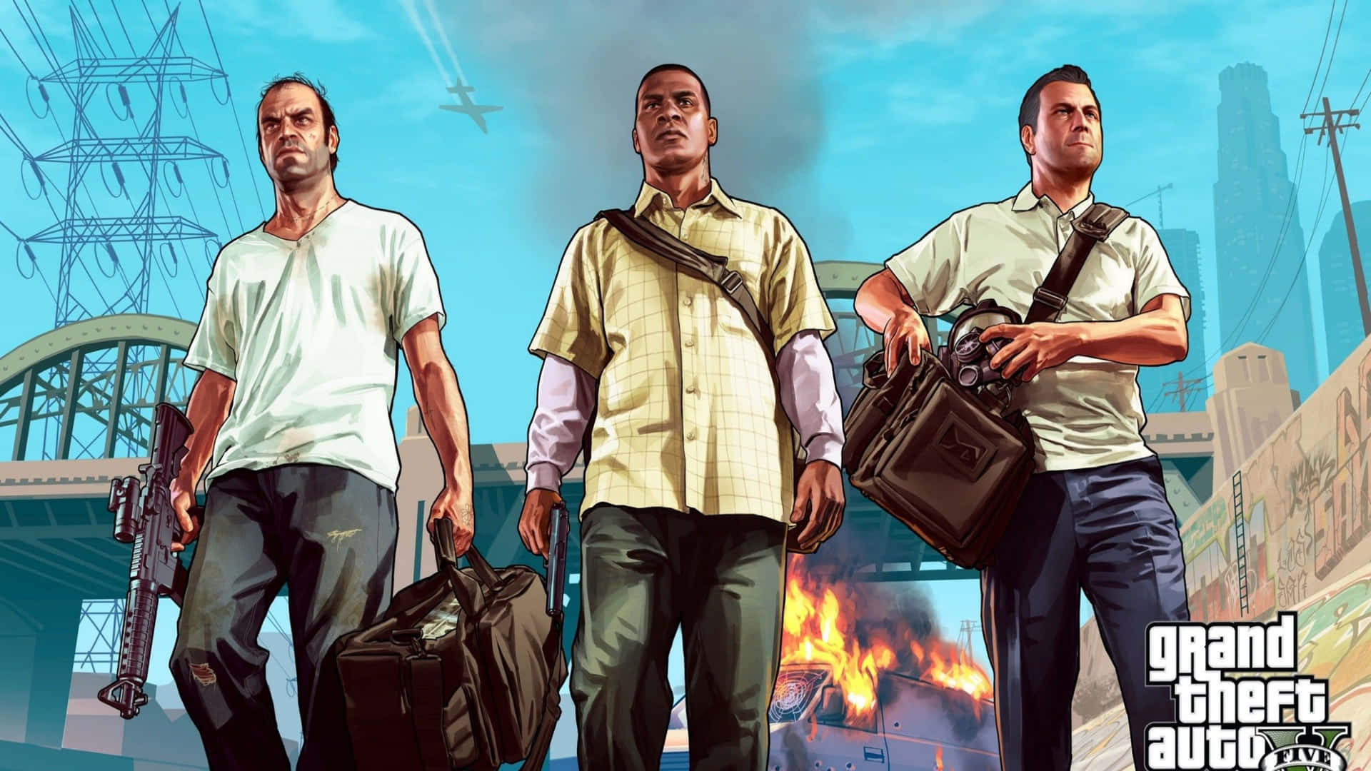 Get a Riot of Fun with Rockstar Games' GTA 5 Wallpaper