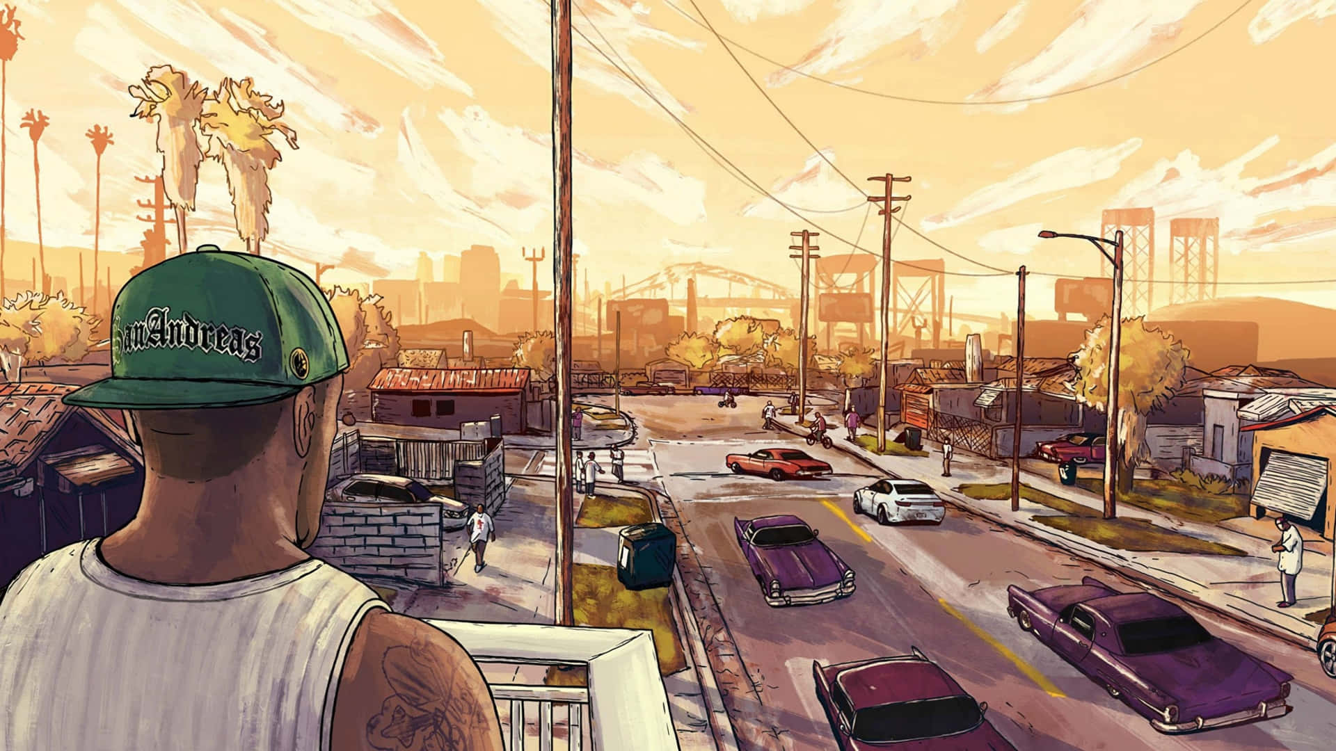 Utforskalos Santos Världen I 2560x1440 Upplösning Med Grand Theft Auto V! Wallpaper