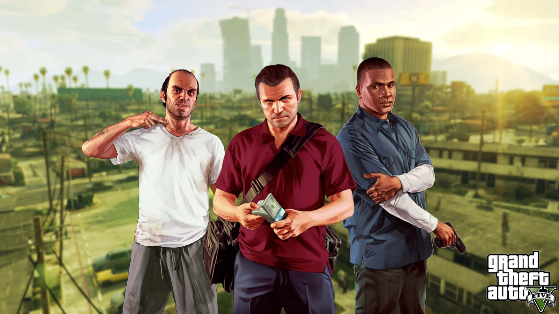 Klassisk Grand Theft Auto V-spil, nu i fantastisk 2560x1440-opløsning. Wallpaper