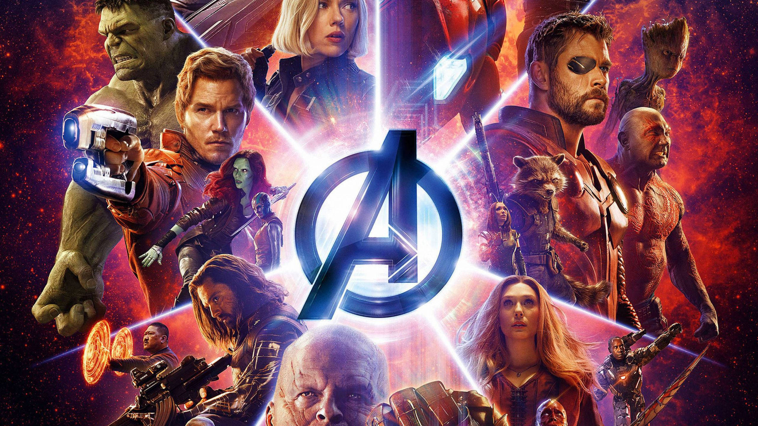 2560x1440 Marvel Avengers Split-Screen Wallpaper