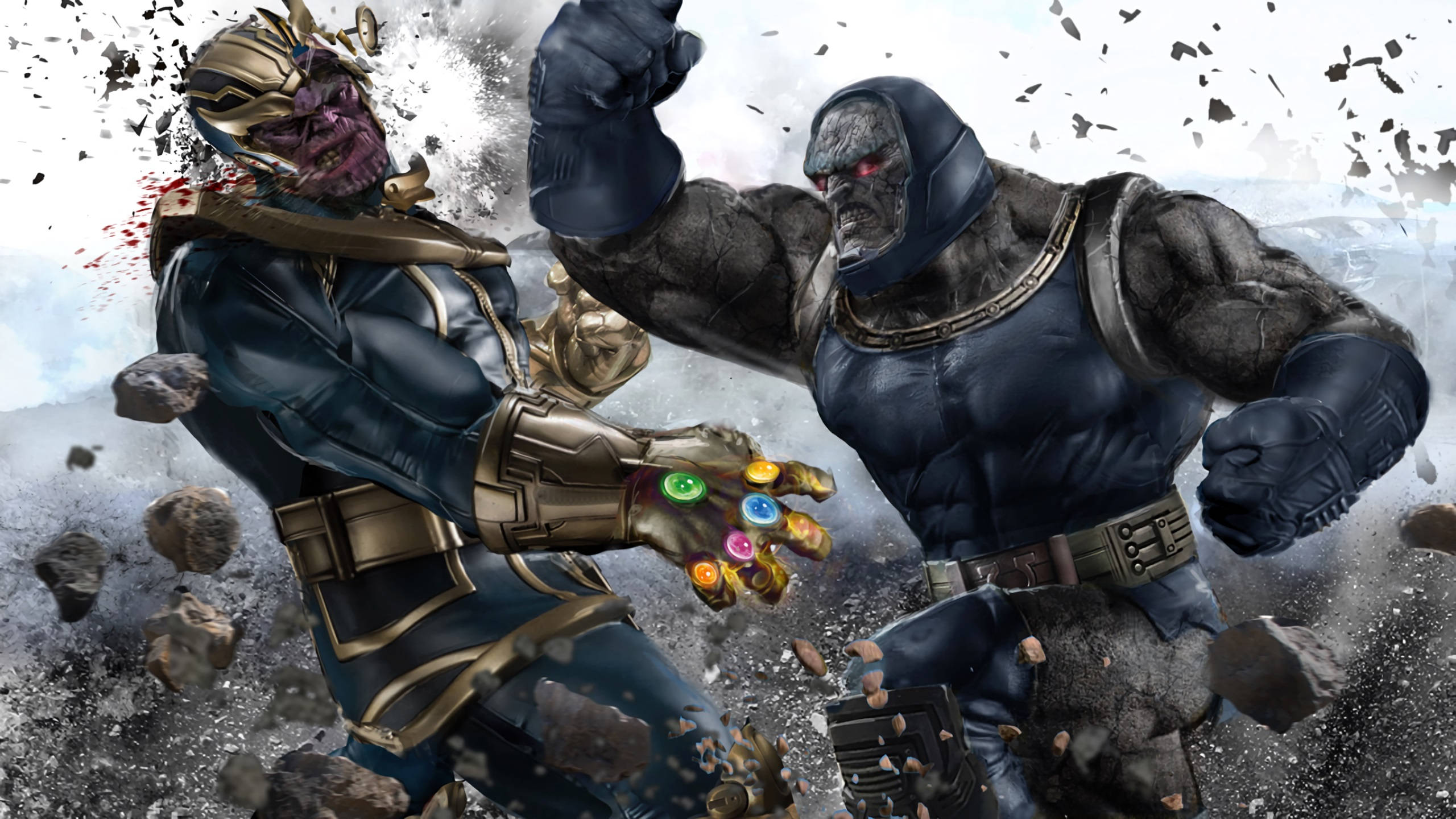 2560x1440 Marvel Thanos Vs Darkseid Wallpaper
