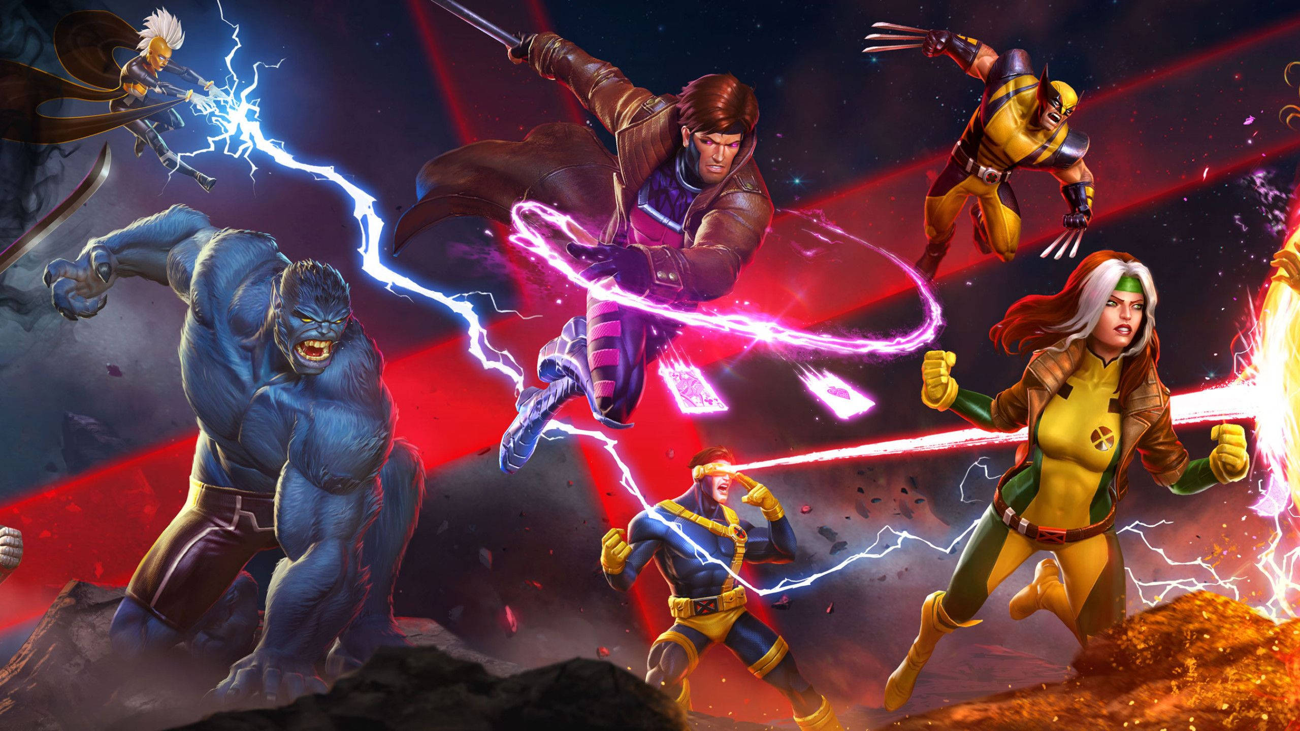 2560x1440 Marvel X-Men Fighting Wallpaper
