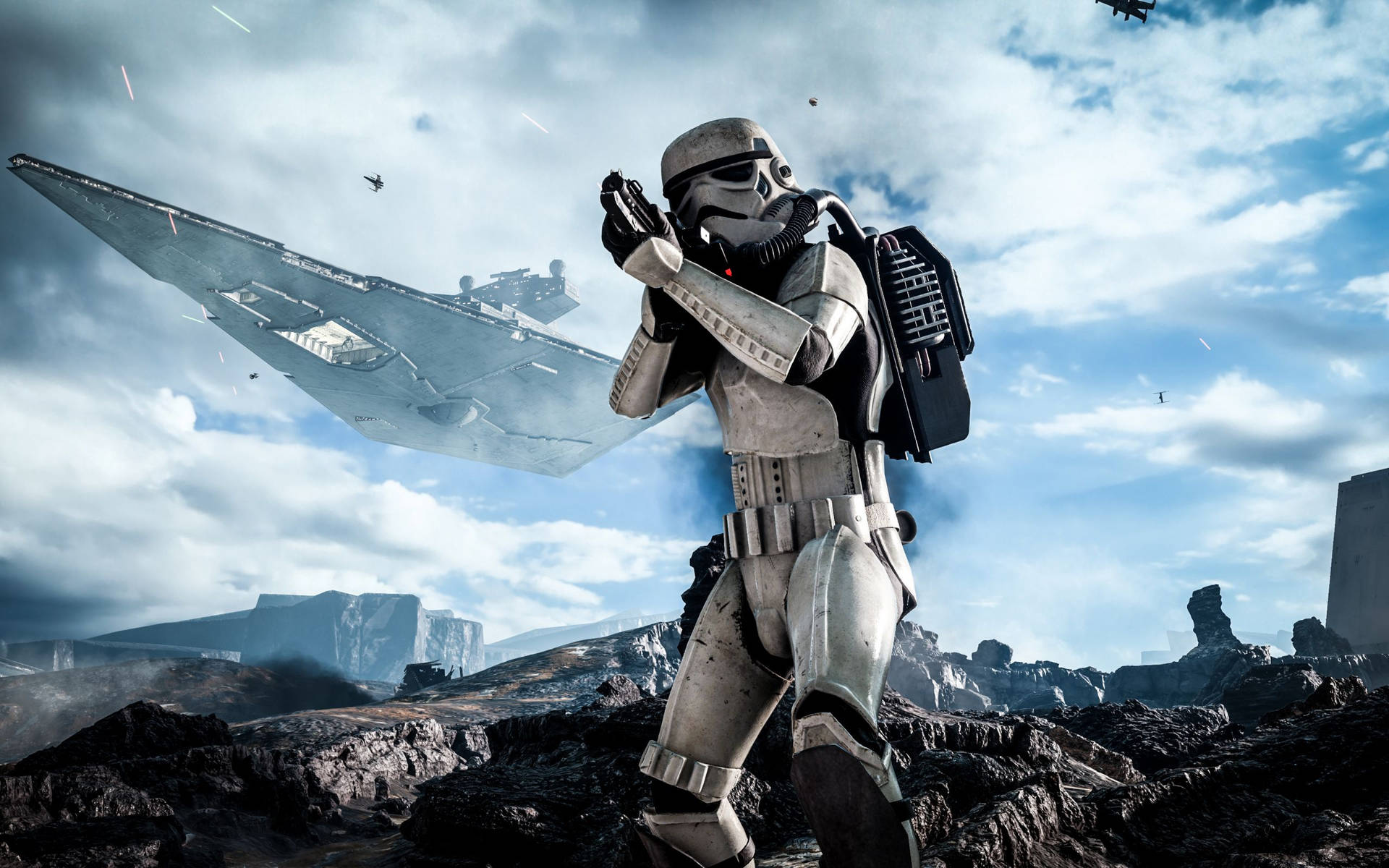 2560x1600 Star Wars Stormtrooper And Star Destroyer Background