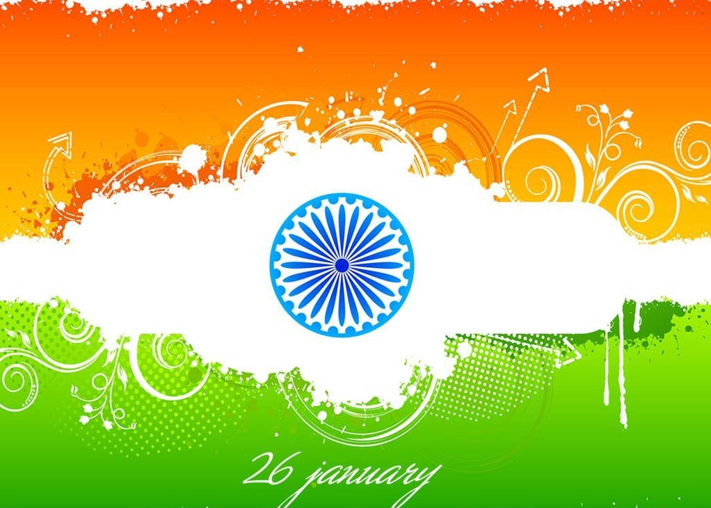 26 January Orange And Green India Flag Abstract Art Background