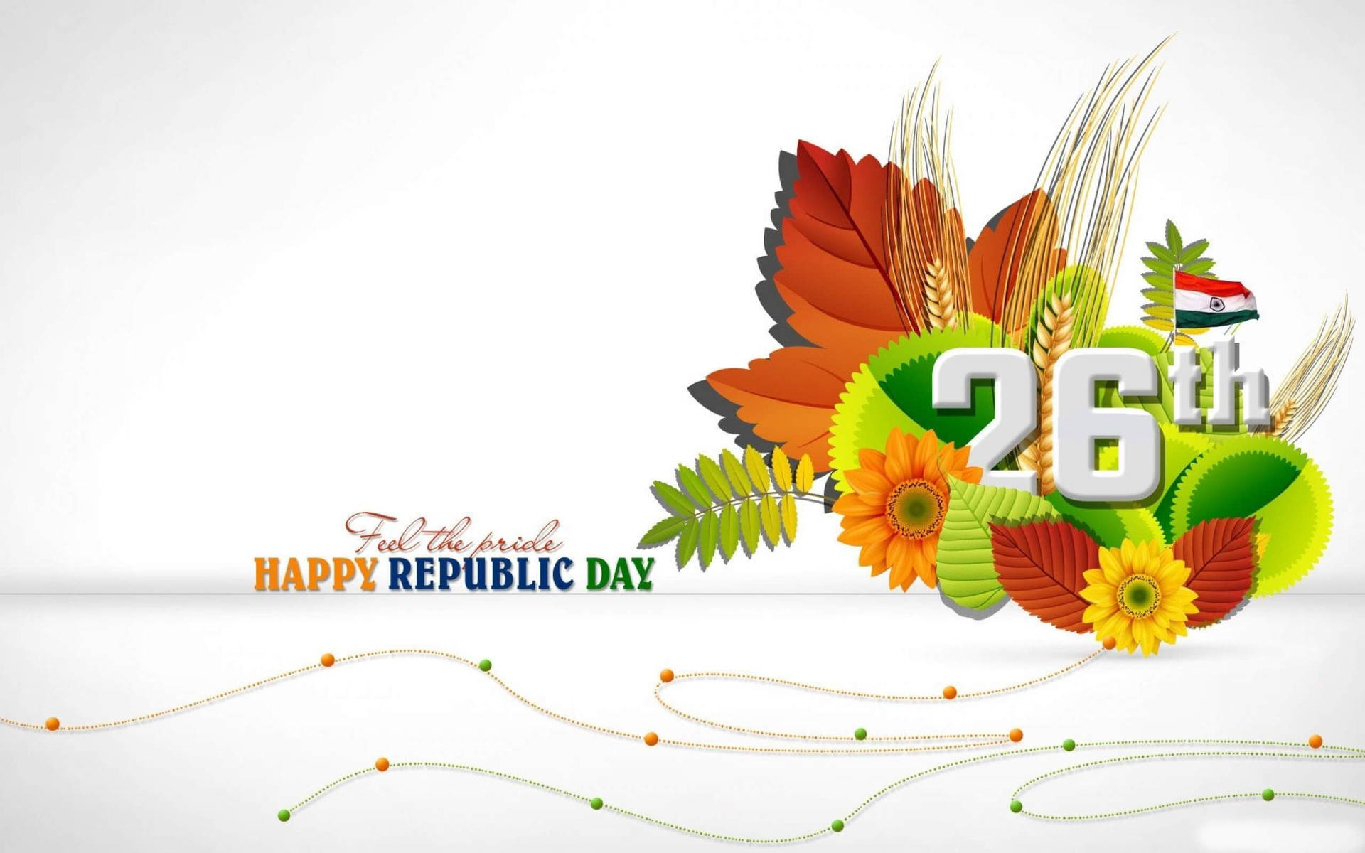 26 January Republic Day Floral Design Wallpaper