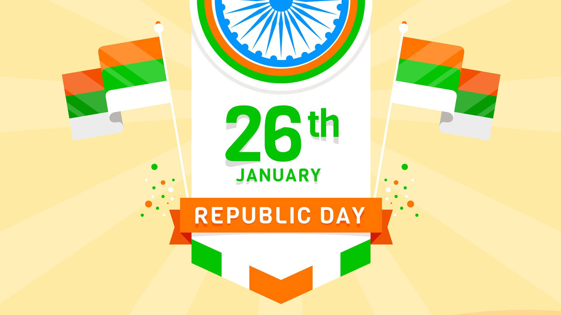26 January Republic Day Indian Flag Design Wallpaper