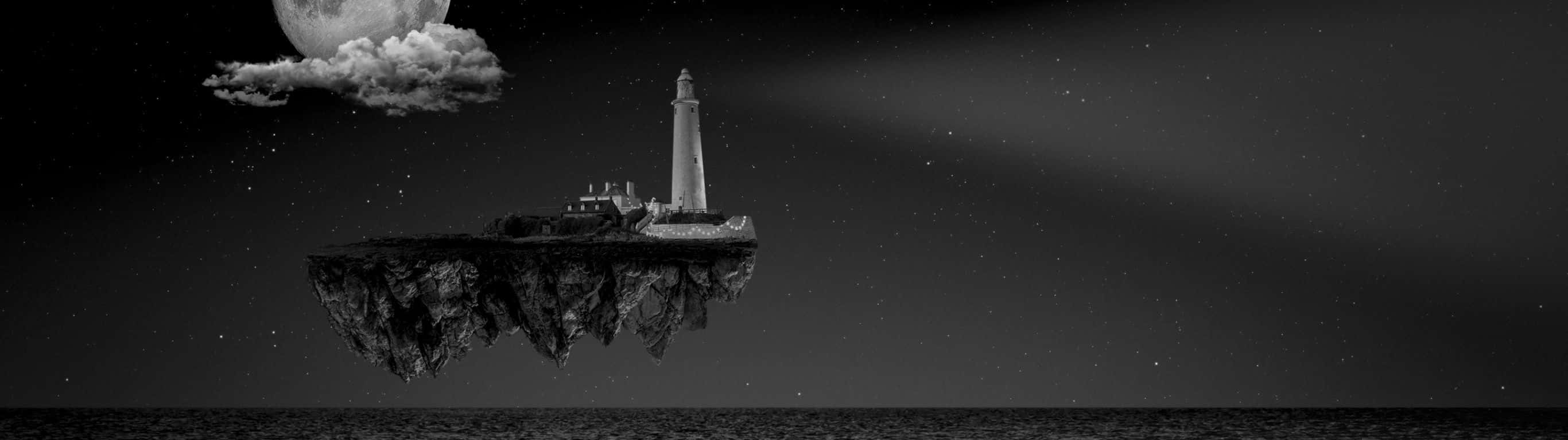 2732 X 768 Floating Lighthouse Wallpaper