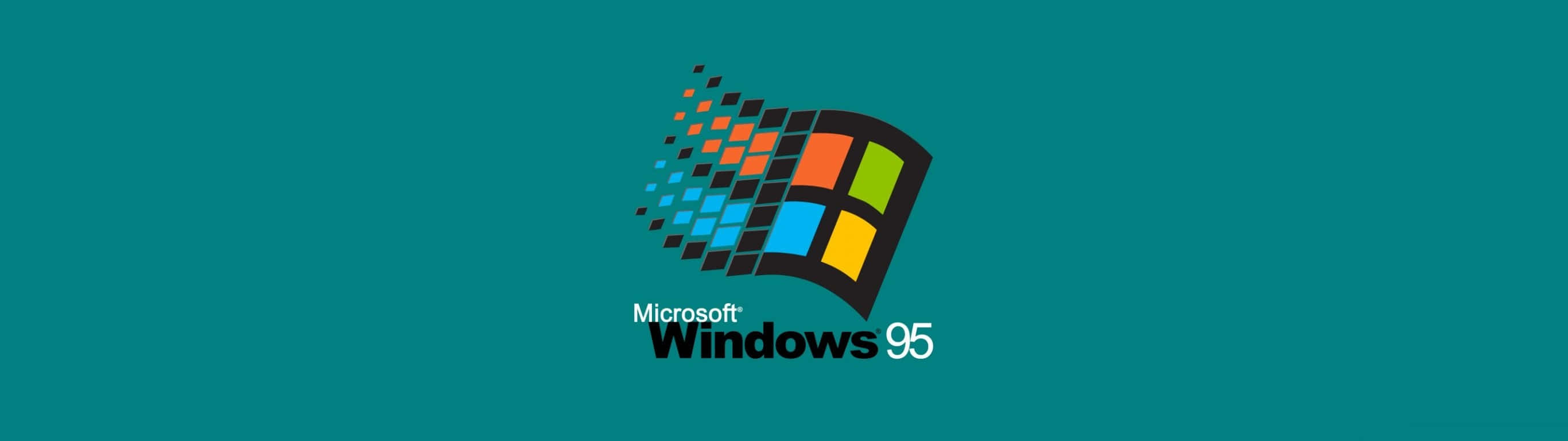 2732 X 768 Windows 95 Aqua Wallpaper