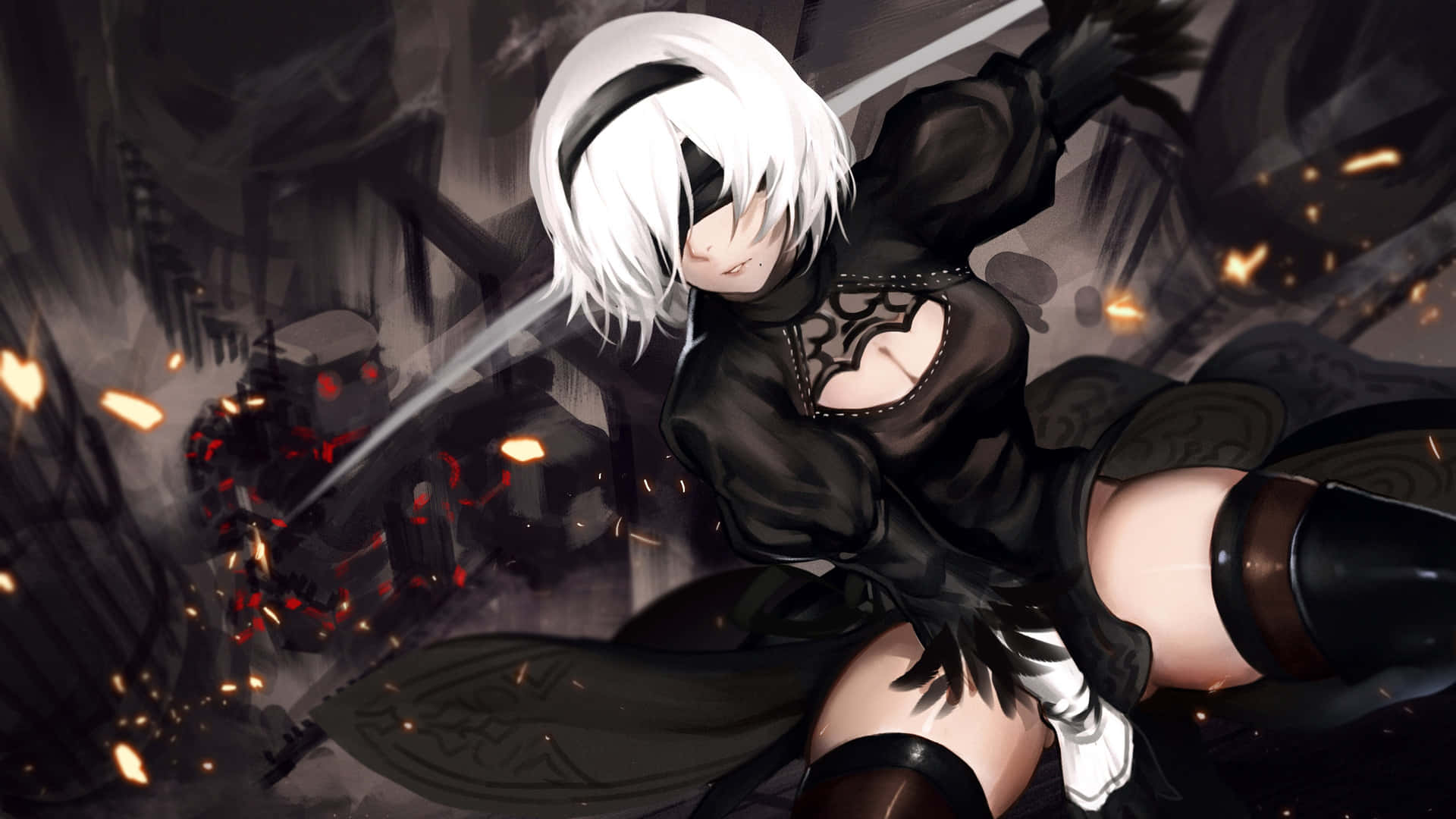 A White Anime Girl With A Sword