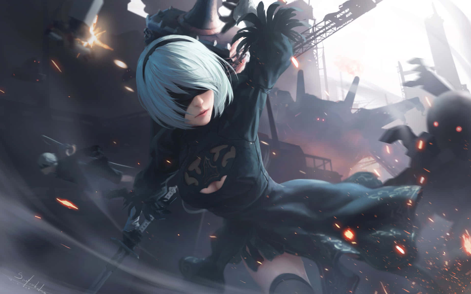 2B, a compelling heroine from the game NieR: Automata