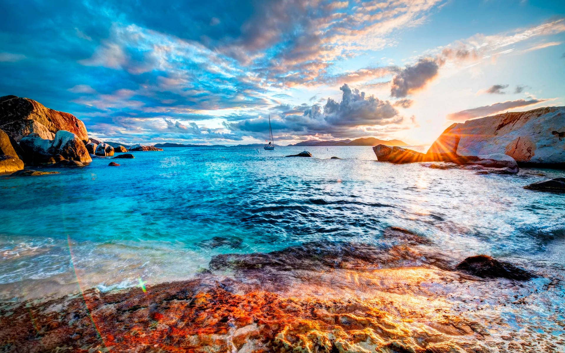 2k Caribbean Sea At Sunrise Wallpaper