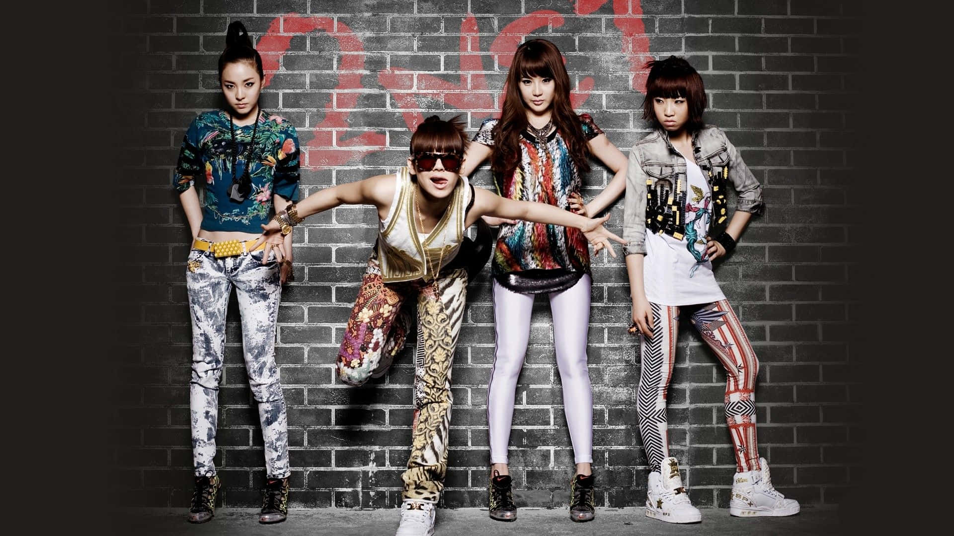 A unique, abstract portrait of the band 2NE1