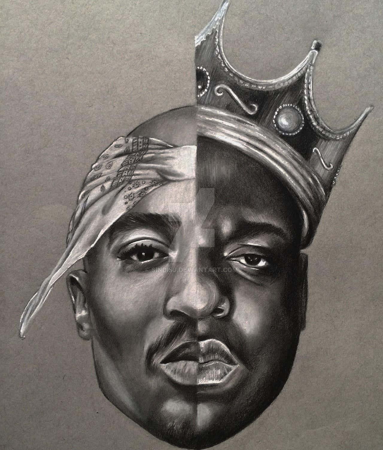Two legends of hip hop, Tupac Shakur (2Pac) and Notorious B.I.G. Wallpaper