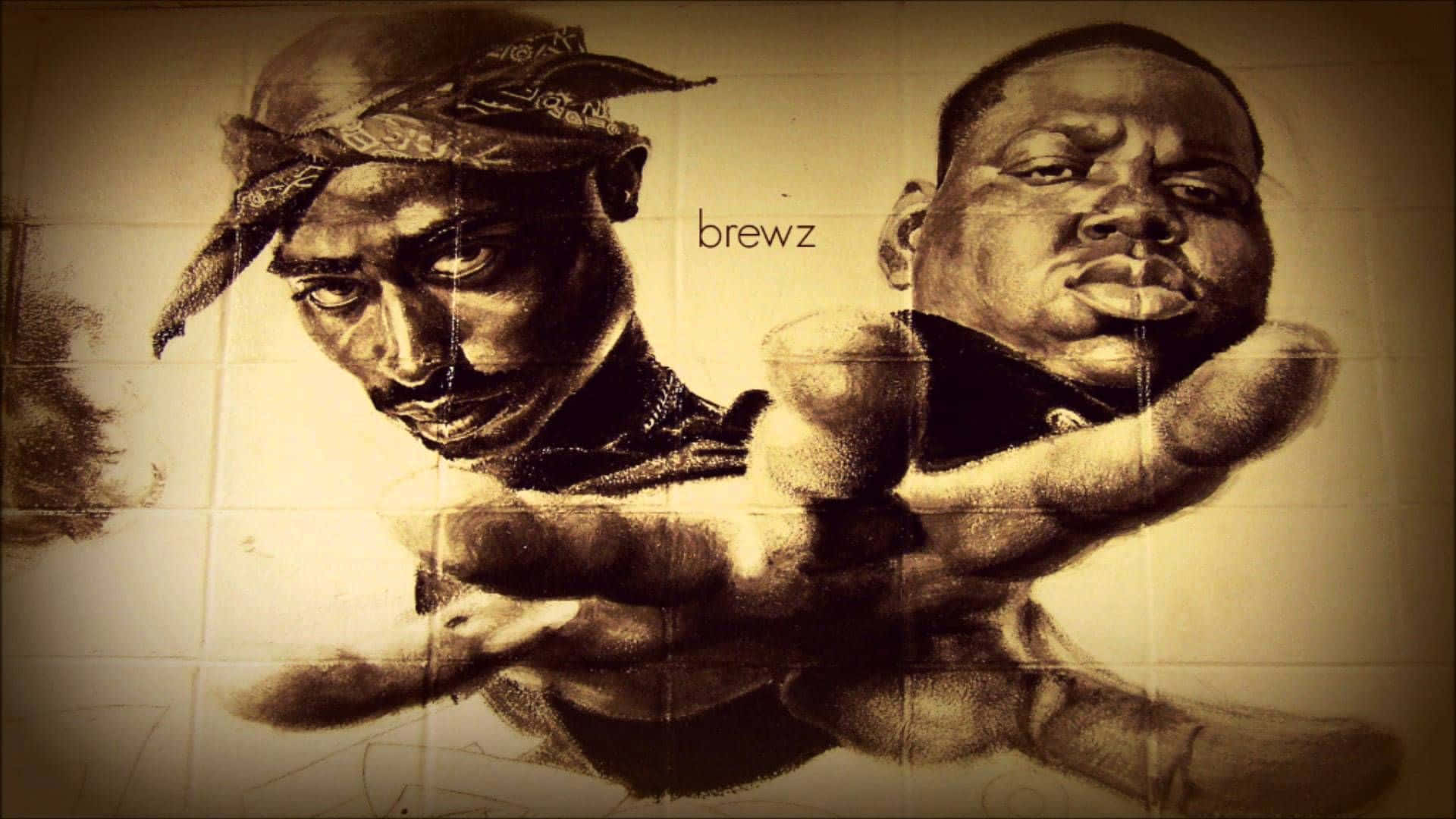 A snapshot of two pioneering hip-hop stars, Tupac Shakur (2Pac) and The Notorious B.I.G. Wallpaper