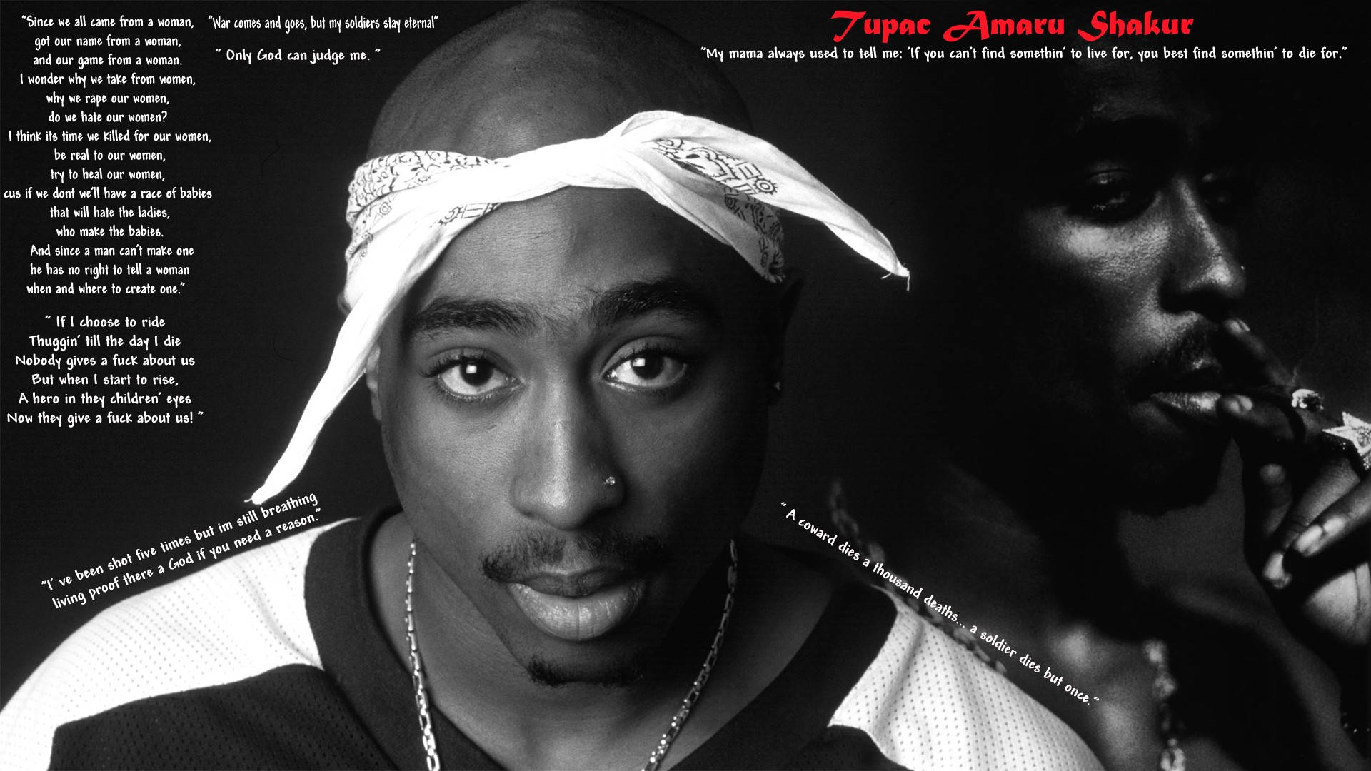 2pac Black Backgrounds Many Quotes Wallpaper