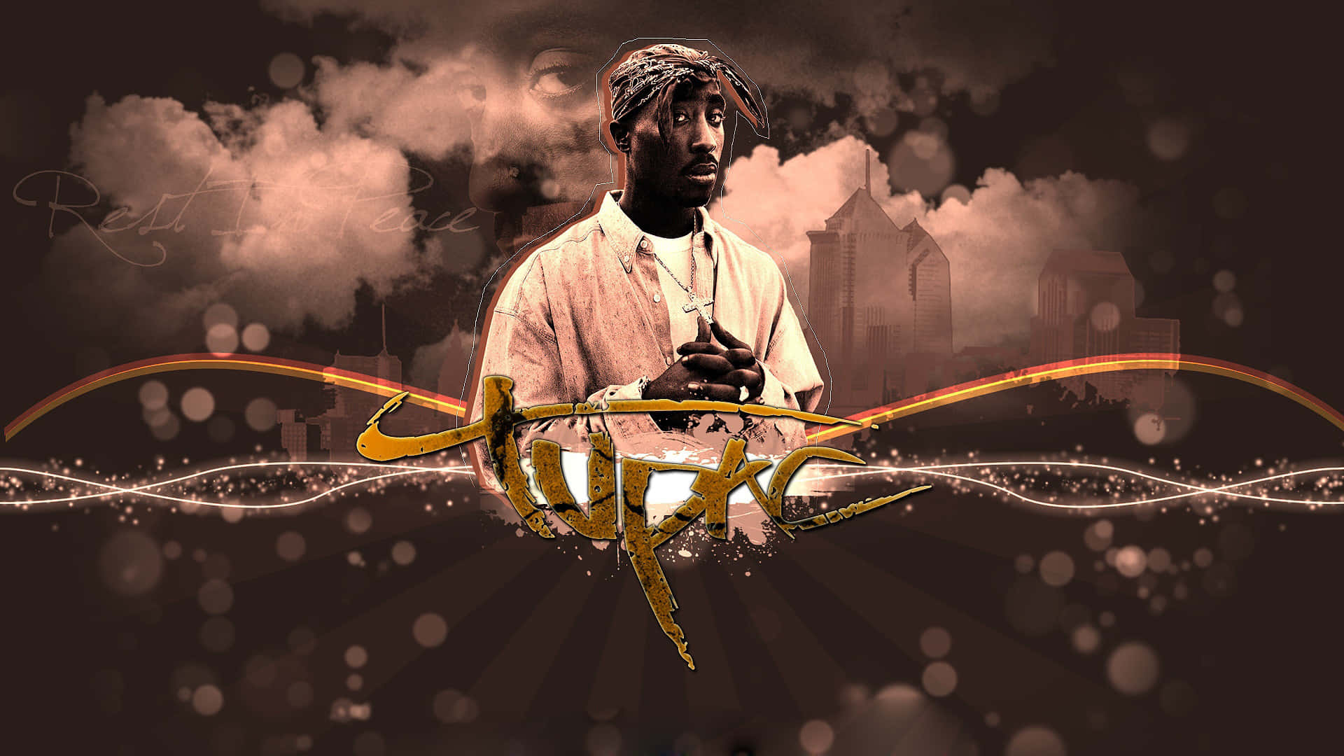 Gold 2pac Graphic Art Picture
