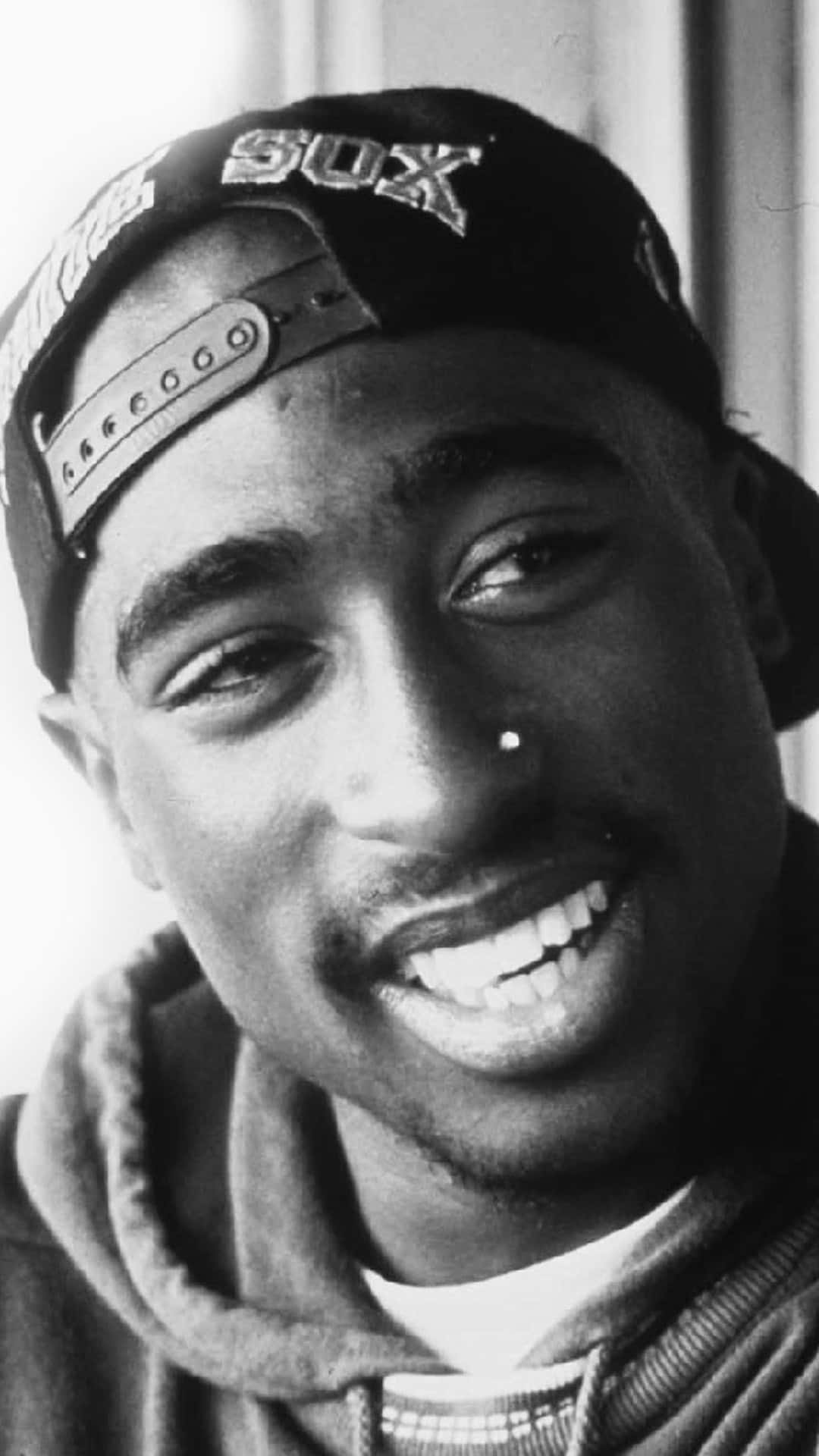 Greyscale 2pac Smiling Portrait Picture