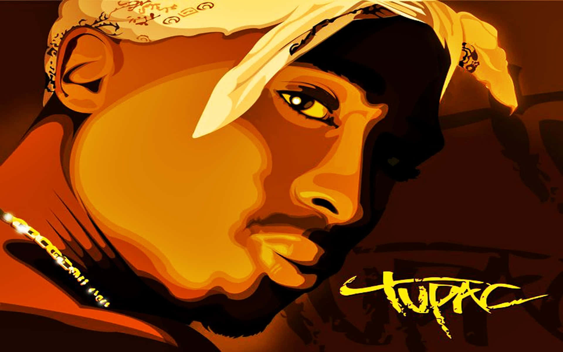 2pac Gold Vector Art Picture