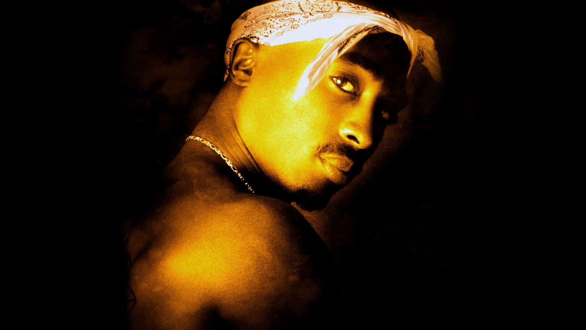Rapper 2pac Gold Filtered Picture