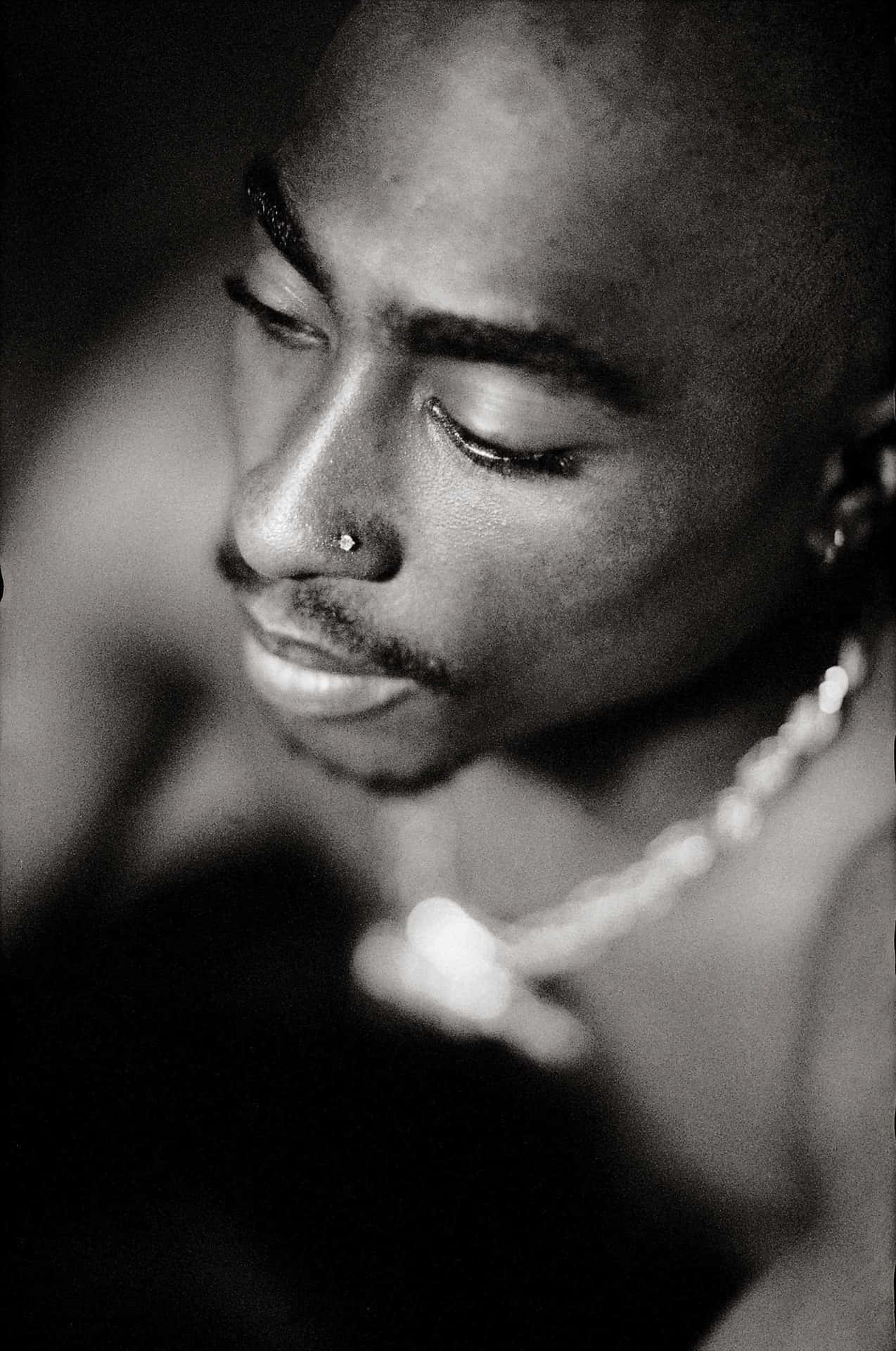 2pac American Rapper Greyscale Picture
