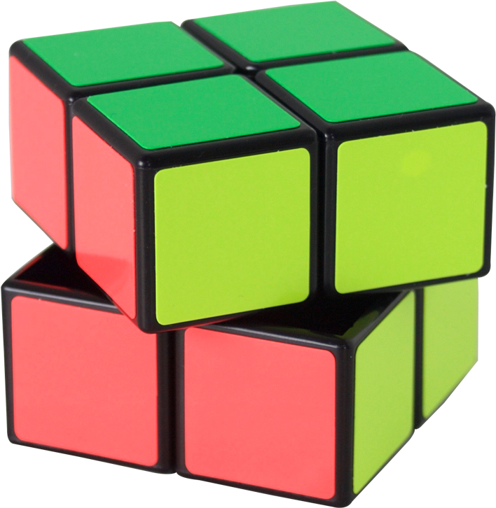 2x2 Rubiks Cube Solved PNG