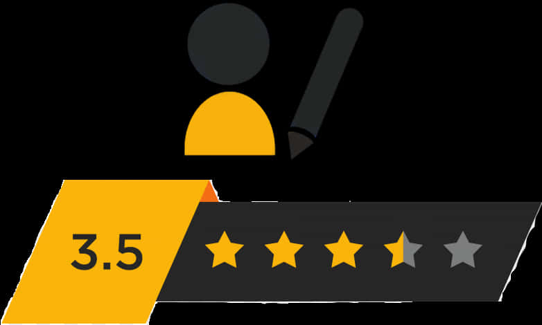 3.5 Star Rating Graphic PNG