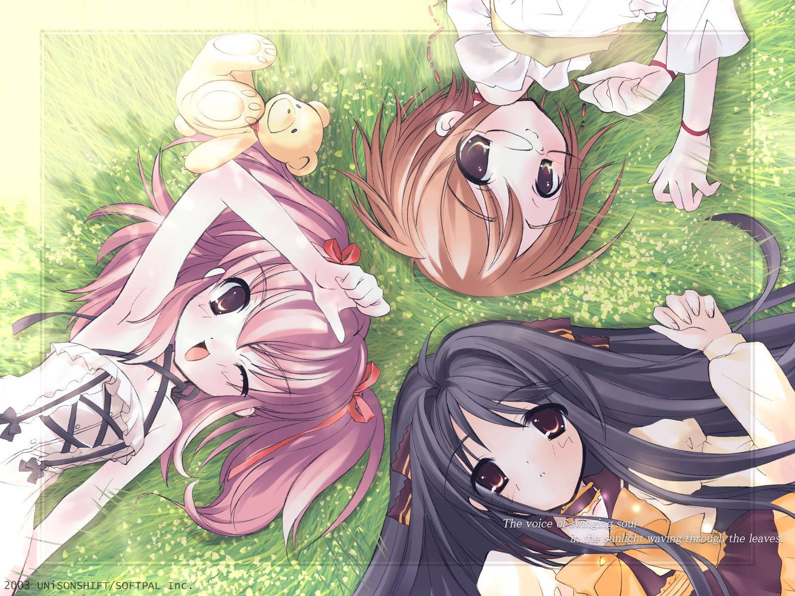 3 Anime Best Friends Lying Wallpaper