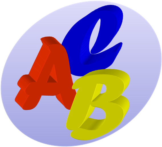 3 D A B C Letters Graphic PNG