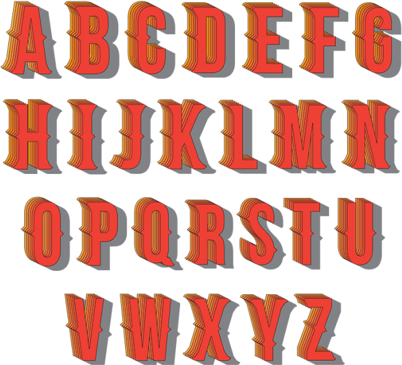 3 D Alphabet Letters Design PNG