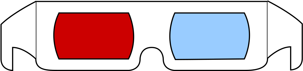 3 D Anaglyph Glasses Vector PNG
