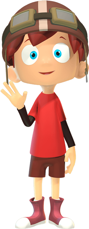 3 D Animated Boy Waving PNG