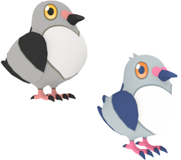 3 D Animated Pigeons PNG