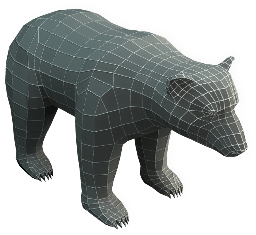 3 D Bear Wireframe Model.png PNG