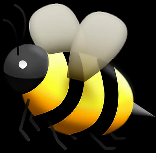 3 D Bee Emoji Illustration PNG